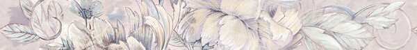 Бордюры Керлайф Delicato Bouquet Perla, цвет серый, поверхность матовая, прямоугольник, 75x630