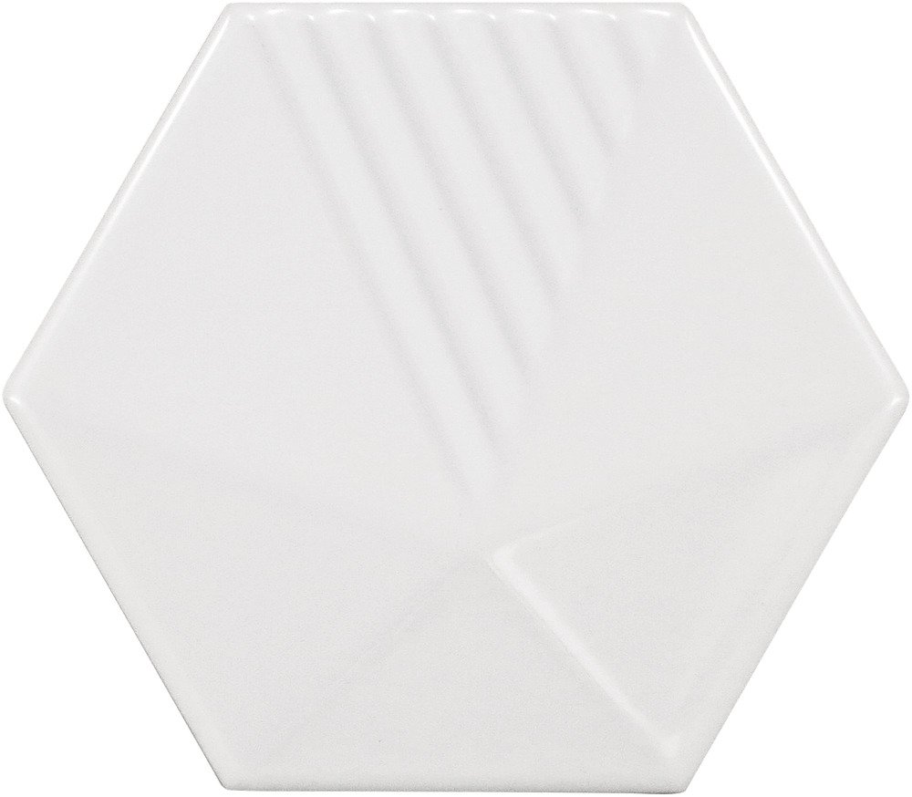 Керамическая плитка Equipe Magical 3 Umbrella White Matt 23030, цвет белый, поверхность матовая 3d (объёмная), шестиугольник, 107x124