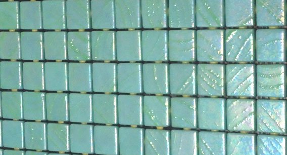 Мозаика Ezarri Vulcano Irazu, цвет бирюзовый, поверхность глянцевая, прямоугольник, 313x495