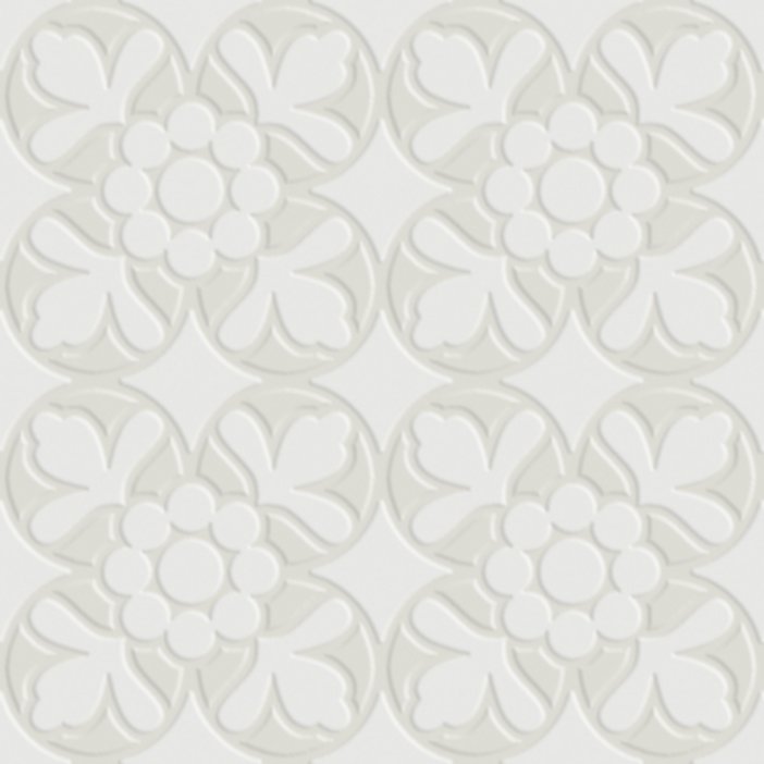 Керамогранит Tagina Fleur Blanc 7VF08F6, цвет белый, поверхность глянцевая, квадрат, 200x200