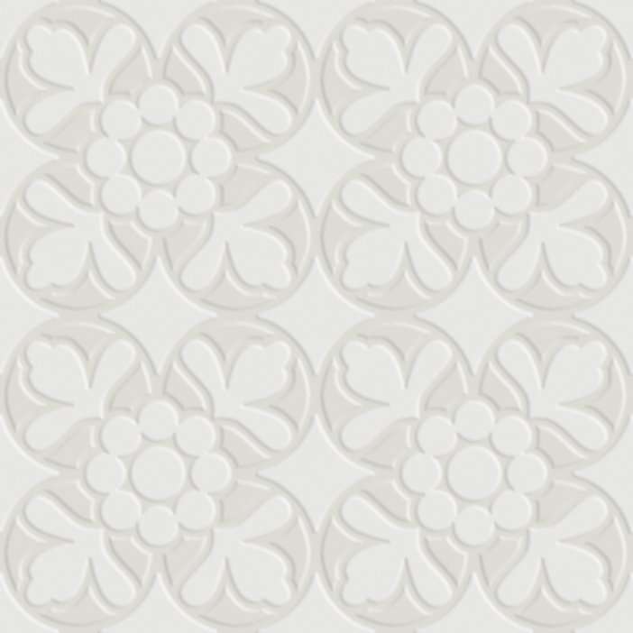 Керамогранит Tagina Fleur Blanc 7VF08F6, цвет белый, поверхность глянцевая, квадрат, 200x200