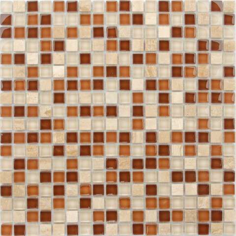 Мозаика Caramelle Mosaic Naturelle Baltica 4mm, цвет оранжевый, поверхность глянцевая, квадрат, 305x305