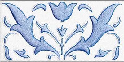 Бордюры Brennero Stencil Bleu Alto listello, цвет голубой, поверхность глянцевая, прямоугольник, 100x200