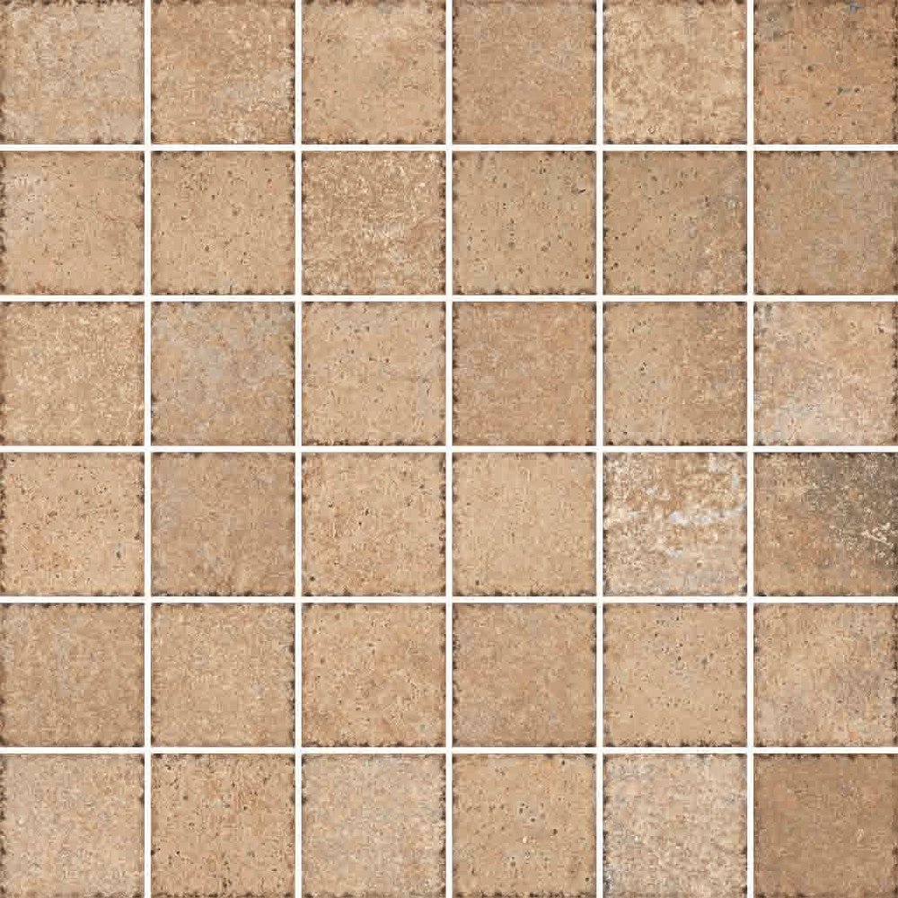 Мозаика Cerdomus Cottage Mosaico 4,7x4,7 Ocra 64812, цвет коричневый, поверхность матовая, квадрат, 300x300