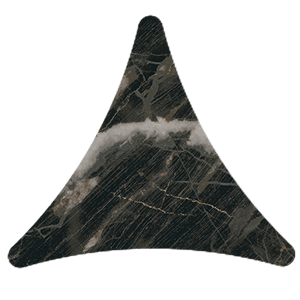 Вставки Vives Marblelous Star Wailea, цвет чёрный, поверхность матовая, треугольник, 111x127