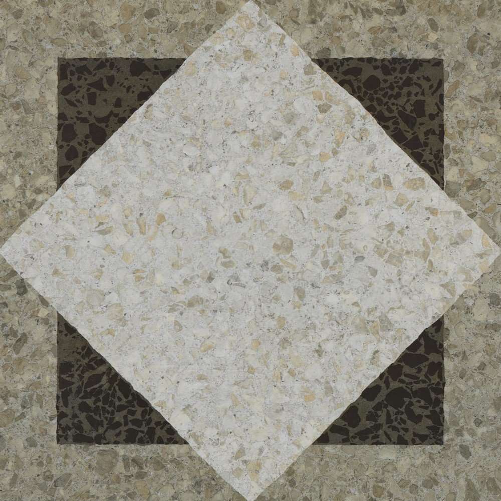 Декоративные элементы Settecento Accademia Decoro Quadrato Bianco/Grigio/Nero, цвет серый, поверхность матовая, квадрат, 478x478