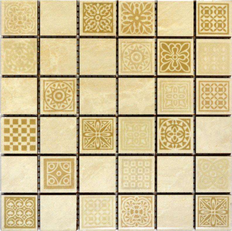 Мозаика Belleza Атриум Мозаика Бежевая Декоративная, цвет бежевый, поверхность матовая, квадрат, 200x200