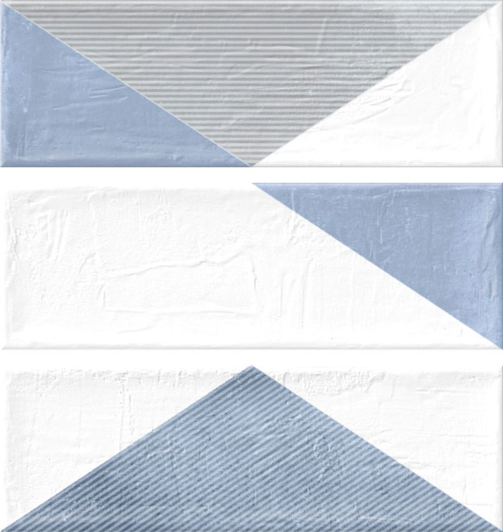 Керамогранит Gaya Fores Brick Delta Blue, цвет голубой, поверхность матовая, прямоугольник, 110x332
