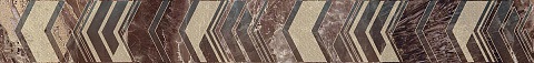 Бордюры Azori Atlas Dark Бордюр, цвет коричневый тёмный, поверхность глянцевая, прямоугольник, 75x630
