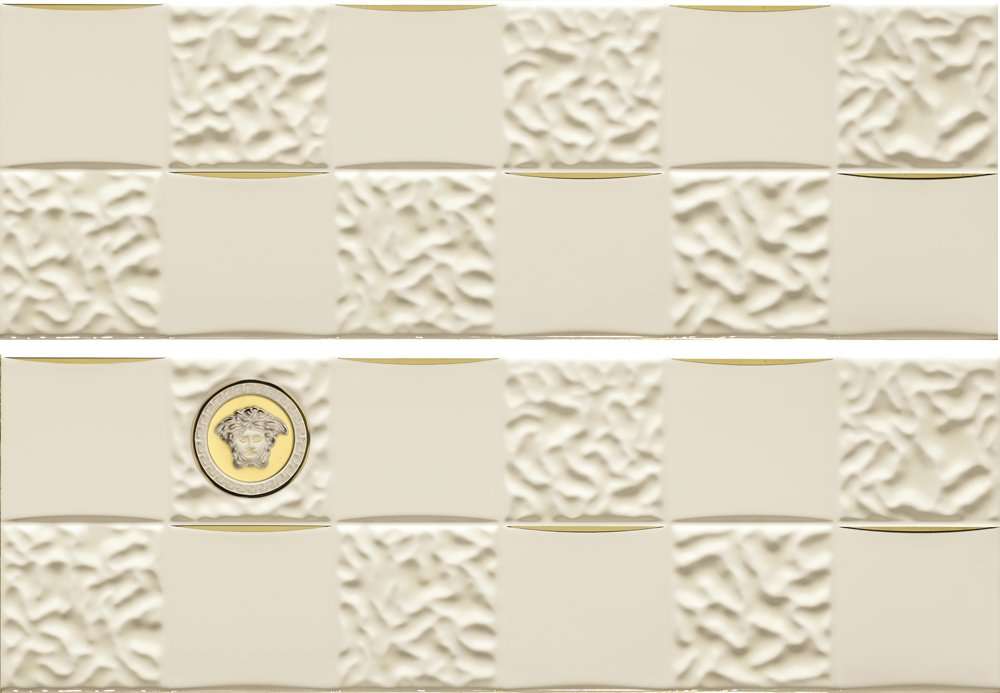 Декоративные элементы Versace Gold Acqua Dama Crema Oro 68852, цвет бежевый, поверхность глянцевая, прямоугольник, 250x750