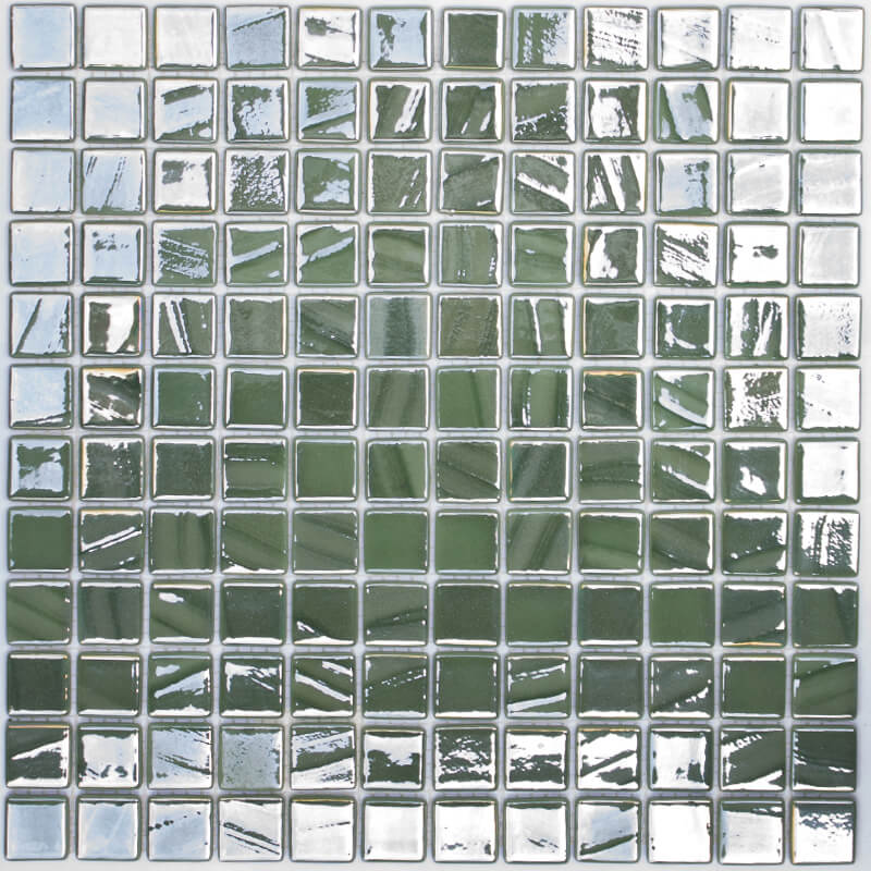 Мозаика Vidrepur Titanium № 762, цвет зелёный, поверхность глянцевая, квадрат, 317x317