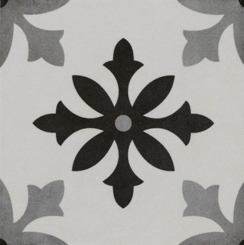 Керамогранит Pamesa Art Degas Blanco, цвет чёрно-белый, поверхность матовая, квадрат, 223x223