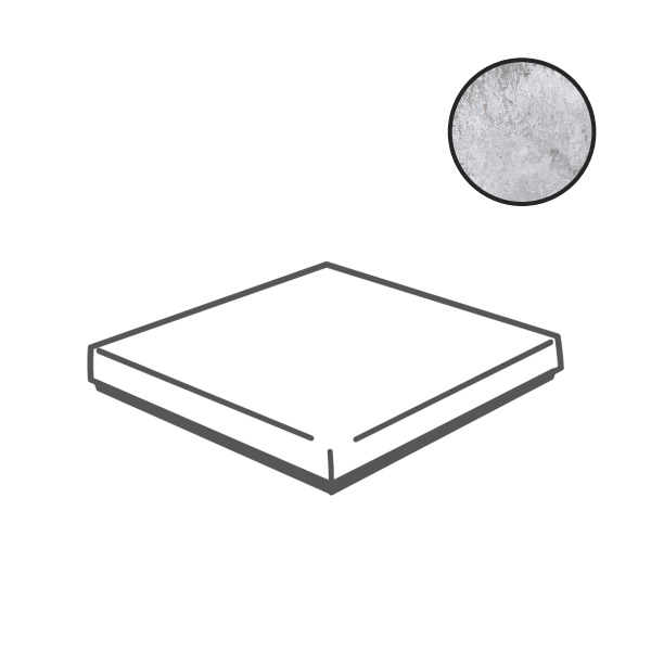 Ступени Caesar Alchemy Argent Scalino Angolare, цвет серый, поверхность матовая, прямоугольник, 330x800
