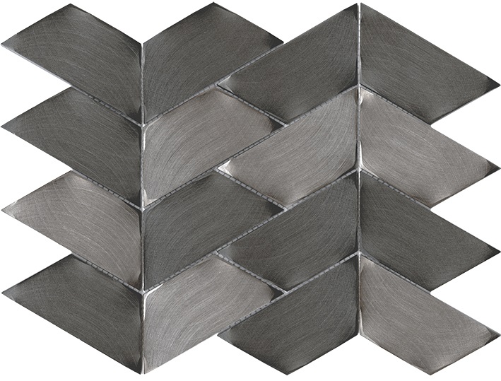 Мозаика L'Antic Colonial Gravity Aluminium Trace Metal Titanium L244008751, цвет серый тёмный, поверхность глянцевая, прямоугольник, 221x281