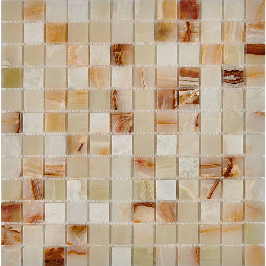 Мозаика Pixel Mosaic PIX204 Оникс (23x23 мм), цвет бежевый, поверхность глянцевая, квадрат, 305x305