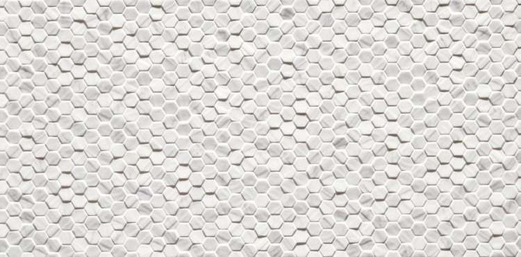 Керамогранит Piemme Marmi-Reali Mat Esagonetta Carrara 00392, цвет бежевый, поверхность 3d (объёмная), прямоугольник, 300x600