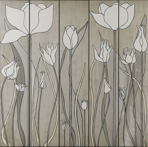 Декоративные элементы Bardelli Tulipani 3, цвет серый, поверхность матовая, прямоугольник, 200x1000