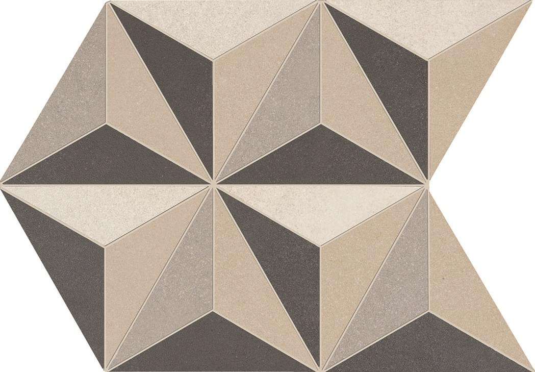 Мозаика Emilceramica (Acif) Be-Square Mosaico Caleido EKRU, цвет серый, поверхность матовая рельефная, прямоугольник, 338x486