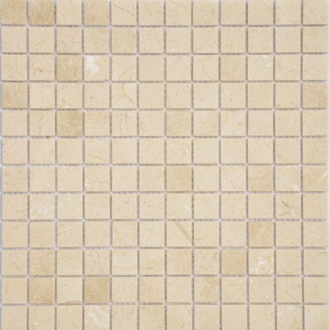 Мозаика Caramelle Mosaic Pietrine Crema Marfil Pol 15X15 4mm, цвет бежевый, поверхность полированная, квадрат, 305x305