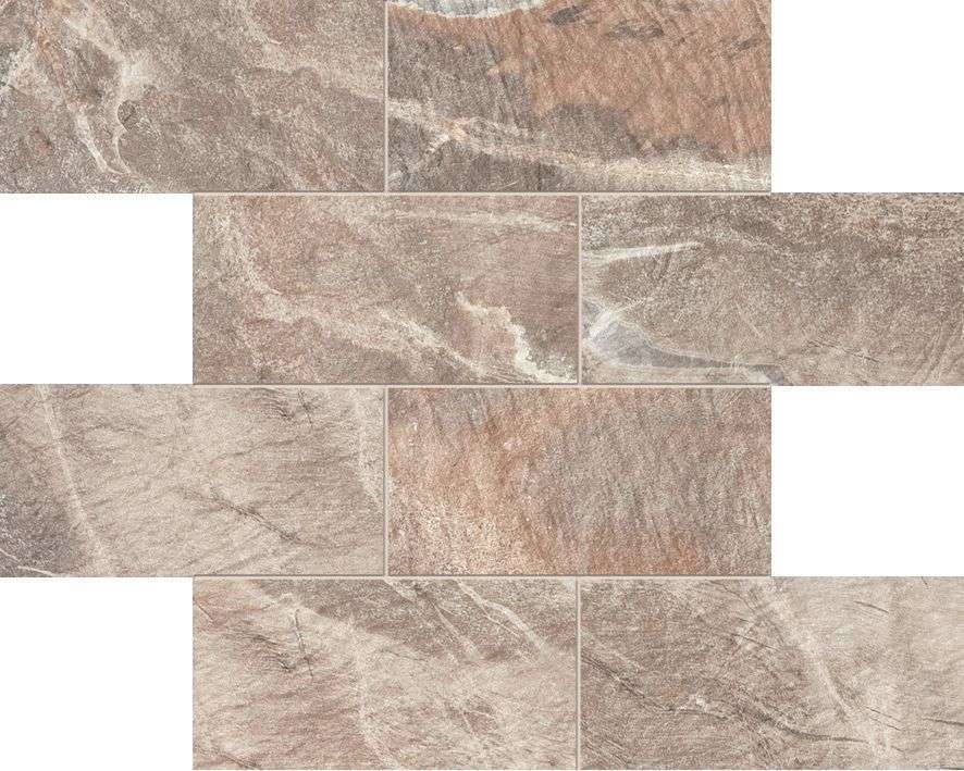Мозаика ABK Fossil Mosaico Muretto Brown FSN03165, цвет коричневый, поверхность матовая, квадрат, 300x300