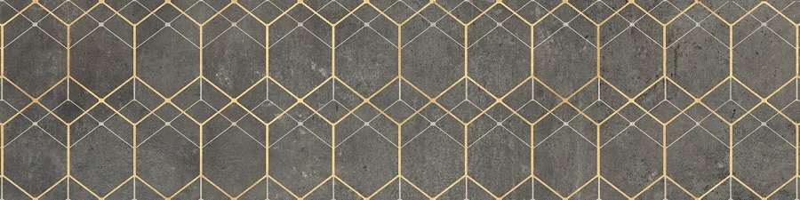 Декоративные элементы Cerrad Softcement Decor Graphite Geo Rect., цвет серый золотой, поверхность матовая, прямоугольник, 297x1197