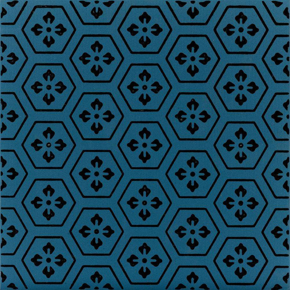 Керамогранит Ornamenta Terra Mia Esagona TM2020ES, цвет синий, поверхность матовая, квадрат, 200x200