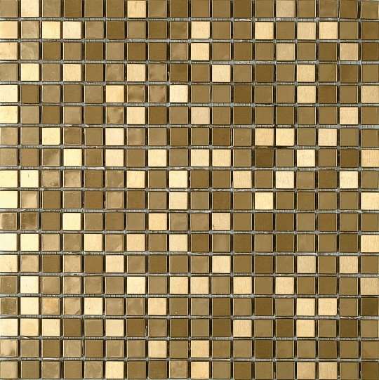 Мозаика Dune Materia Mosaics Metalic Gold 185686, цвет золотой, поверхность глянцевая матовая, квадрат, 301x301