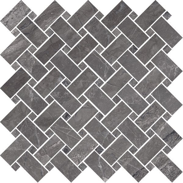 Мозаика Cerdomus Supreme Mosaico Kadi Charcoal Lev 78080, цвет серый, поверхность полированная, квадрат, 300x300