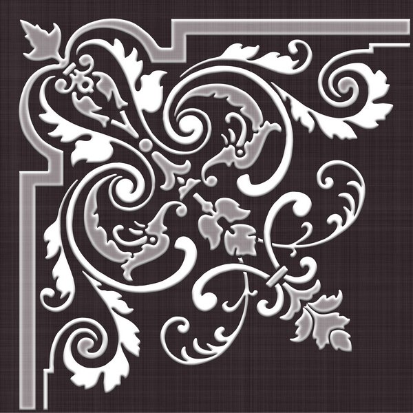 Декоративные элементы Piastrella Дамаск Ротонда Декор Баклажан, цвет фиолетовый, поверхность матовая, квадрат, 327x327