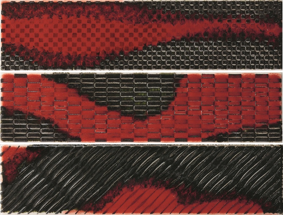 Декоративные элементы Imola SLSH DK 73R, цвет красный, поверхность глянцевая, прямоугольник, 75x300