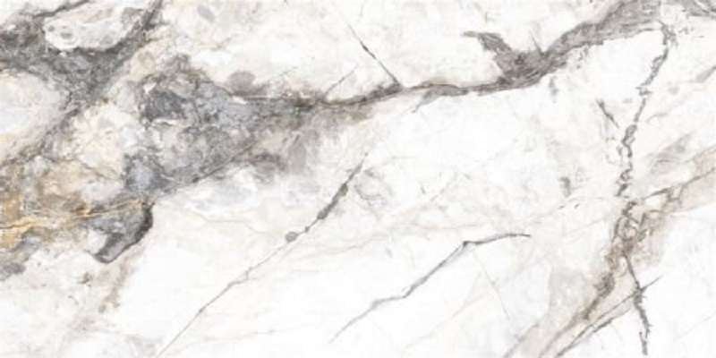 Керамогранит Yurtbay Marble Invisible Grey Pol, цвет белый серый коричневый, поверхность полированная, прямоугольник, 600x1200