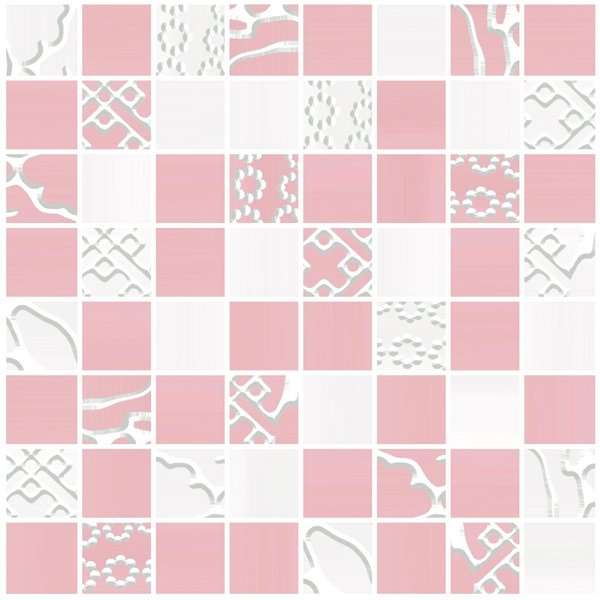 Мозаика Piastrella Синара Стандарт, цвет белый розовый, поверхность глянцевая, квадрат, 200x200