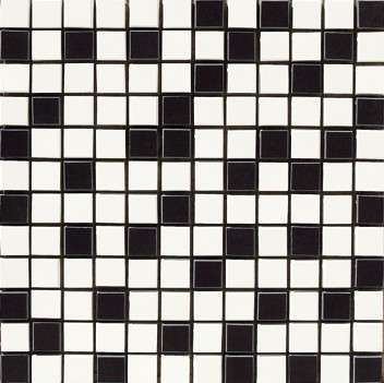 Мозаика Aparici Nordic Mix Negro Mosaic 2,5X2,5, цвет чёрно-белый, поверхность глянцевая, квадрат, 298x298