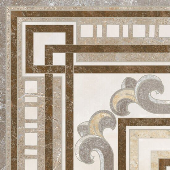 Вставки Vives Trajan, цвет бежевый, поверхность глянцевая, квадрат, 225x225