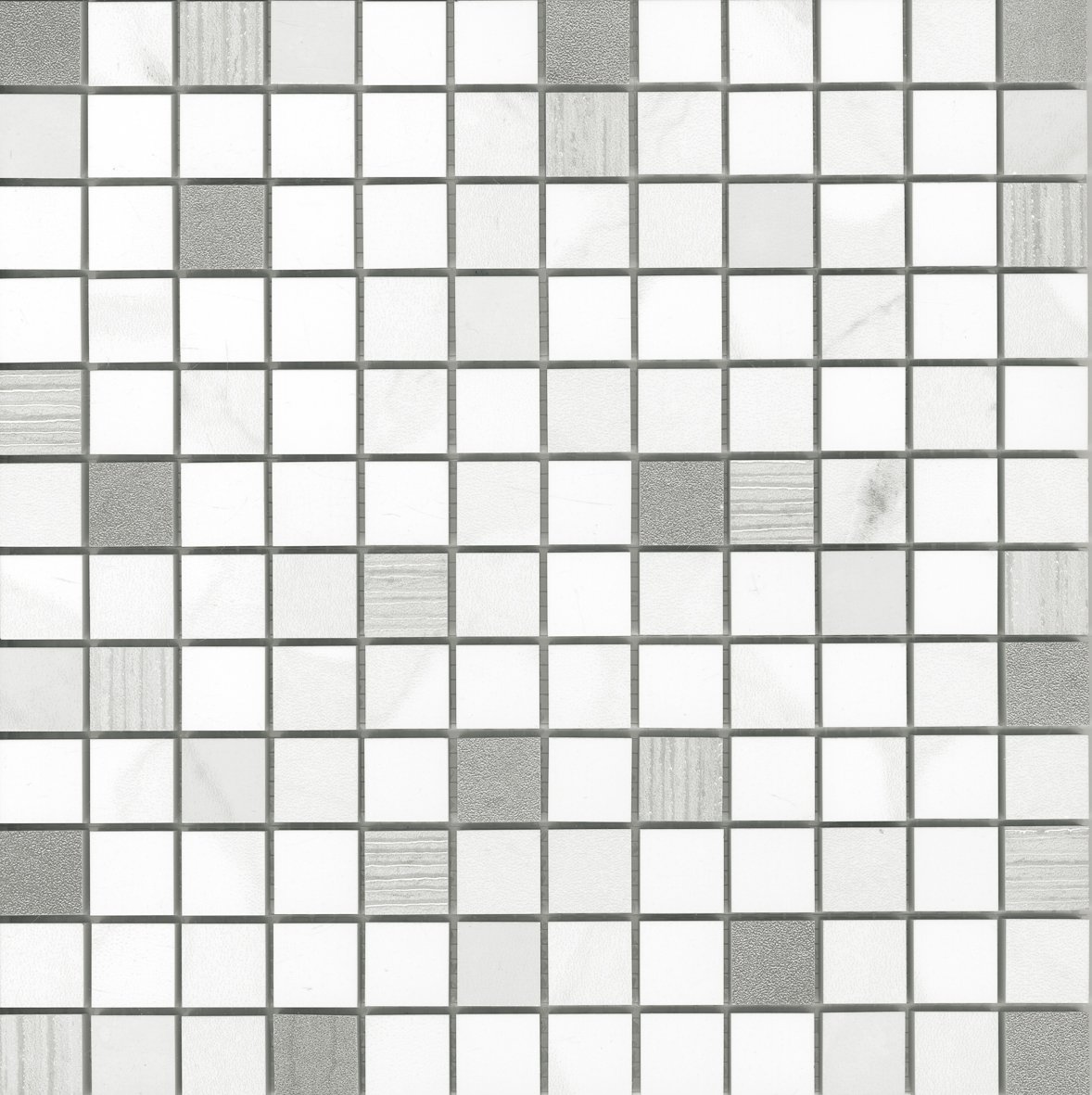 Мозаика Aparici Marbox Calacatta Mos Dec 2,5X2,5, цвет белый, поверхность матовая, квадрат, 298x298