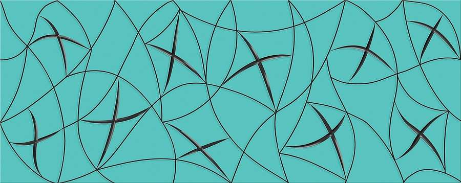 Декоративные элементы Azori Vela Tiffani Stella, цвет бирюзовый, поверхность глянцевая, прямоугольник, 201x505