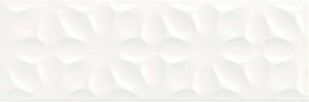 Керамическая плитка Ragno Freestyle Glossy Struttura 3D Fiore R75H, цвет белый, поверхность глянцевая 3d (объёмная), прямоугольник, 250x760