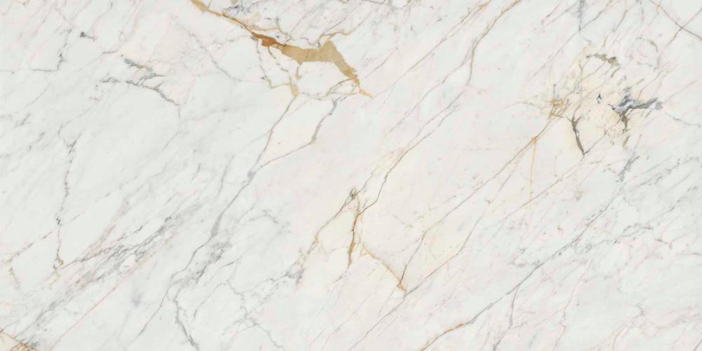Широкоформатный керамогранит Marazzi Italy Grande Marble Look Golden White Stuoiato Lux M37D, цвет белый, поверхность полированная, прямоугольник, 1600x3200