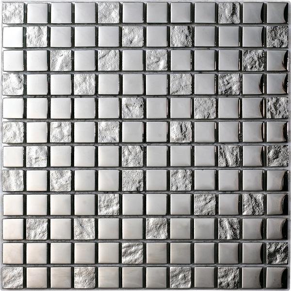 Мозаика Intermatex Luxury Silver, цвет серый, поверхность глянцевая, квадрат, 300x300