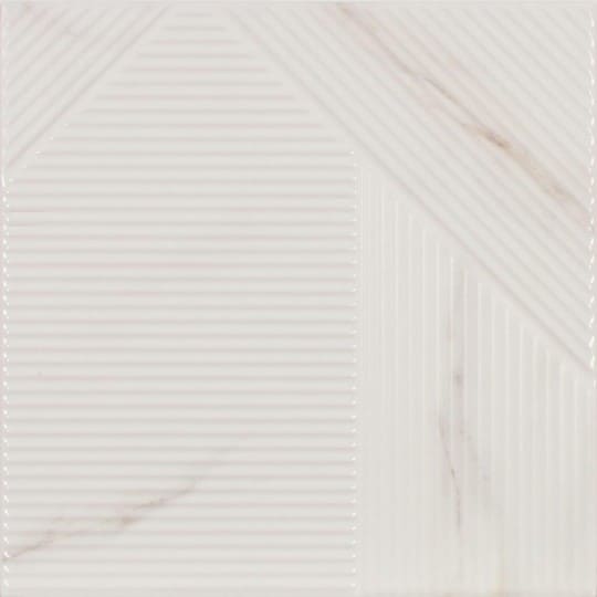 Керамическая плитка  Shapes 3 Stripes Mix Calacatta 187599, цвет белый, поверхность матовая, квадрат, 250x250