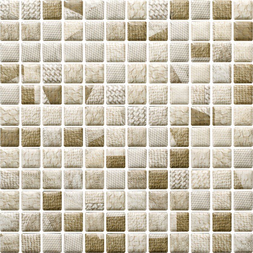 Мозаика Paradyz Attiya Beige Mozaika Prasowana K. (2,3X2,3) Mix, цвет бежевый, поверхность матовая, квадрат, 298x298