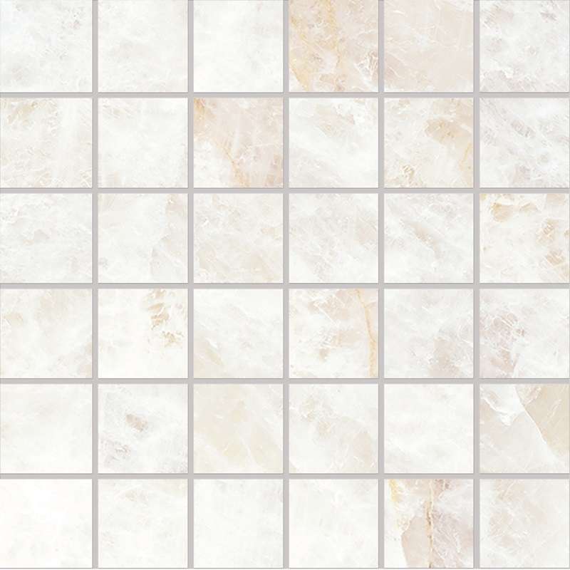 Мозаика Emilceramica (Acif) Tele Di Marmo Precious Mosaico Crystal White Silktech ELV7, цвет белый, поверхность сатинированная, квадрат, 300x300