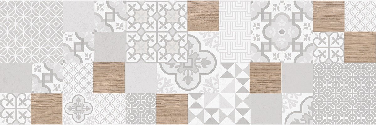Декоративные элементы Emtile Neo Deco Patch, цвет белый серый коричневый, поверхность матовая, прямоугольник, 200x600