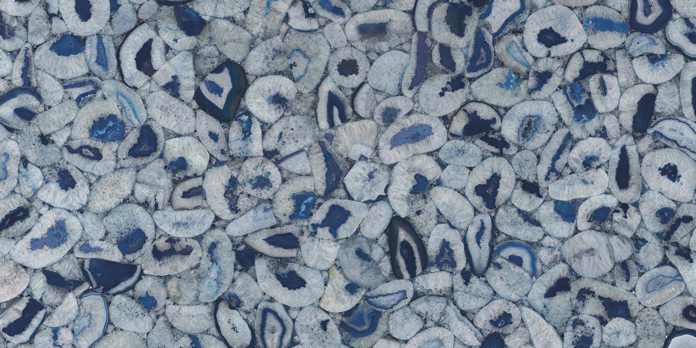 Широкоформатный керамогранит FMG Agata Blu Lucid. L315449MF6, цвет голубой, поверхность полированная, прямоугольник, 1500x3000