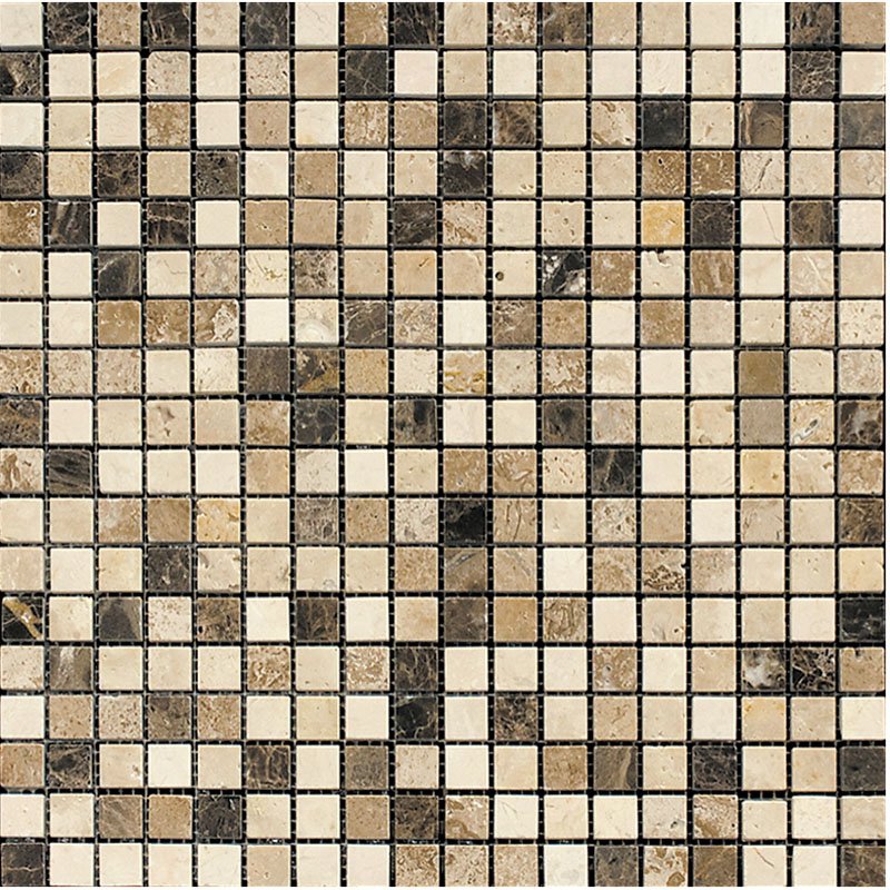 Мозаика Natural Mosaic Mix 7MT-88-15P, цвет бежевый, поверхность полированная, квадрат, 305x305
