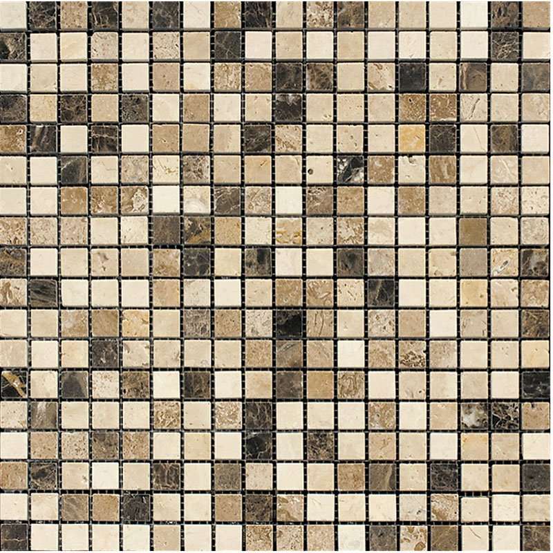 Мозаика Natural Mosaic Mix 7MT-88-15P, цвет бежевый, поверхность полированная, квадрат, 305x305