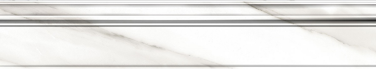 Бордюры Eurotile Madison Border 889, цвет белый серый, поверхность глянцевая, прямоугольник, 160x900
