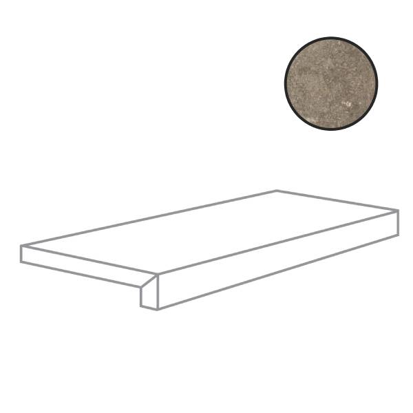 Ступени Alfalux Cottage Mud Elemento Grip 8290112, цвет серый, поверхность матовая противоскользящая, прямоугольник, 300x600