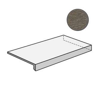 Ступени Mutina Flow Angolare corner tile DX Mud 603121, цвет серый, поверхность матовая, прямоугольник с капиносом, 330x1200