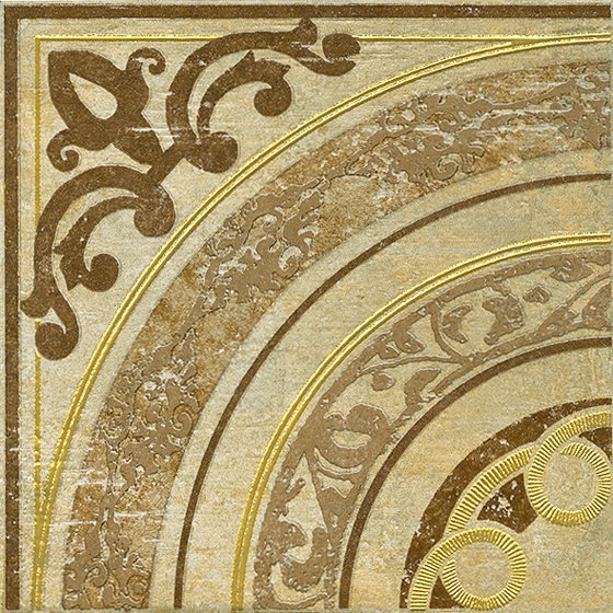 Декоративные элементы Undefasa Centro Alhambra Beige, цвет бежевый, поверхность лаппатированная, квадрат, 333x333